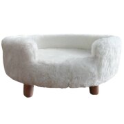 Canapé Chat design et Petit Chien, surélevée sur pied BLANC