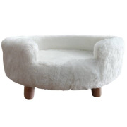 Canapé design pour chat et petit chien sur pied blanc 43 x 20 cm