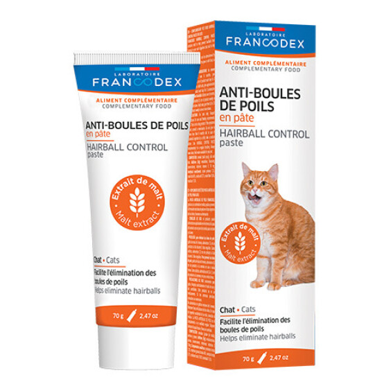 Pâte anti-boules de poils pour chats de plus de 6 mois Francodex