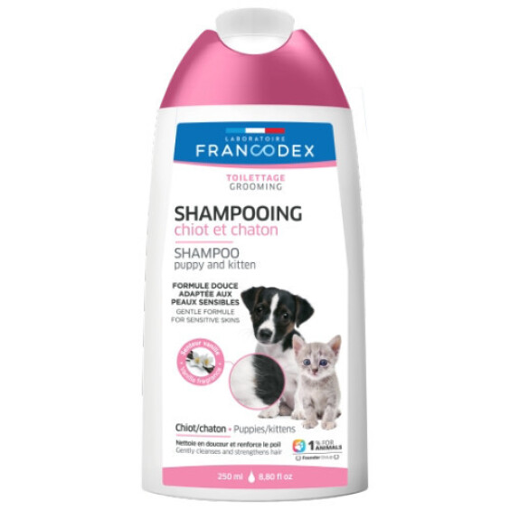 Shampoing doux pour chiot et chaton 200 ml Francodex