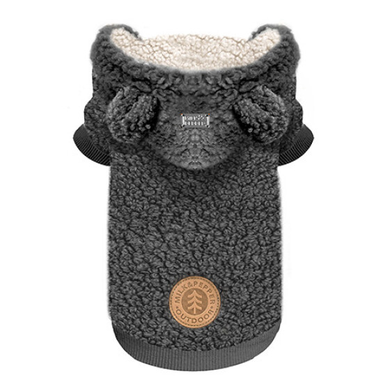 Sweat à capuche mouton gris ELLIOT