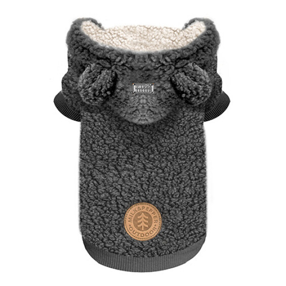 Milk & Pepper Sweat à capuche mouton gris Elliot