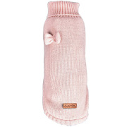 Pull en maille à col roulé rose