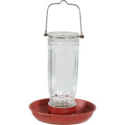 Mangeoire en verre à suspendre rouge