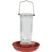 Mangeoire en verre à suspendre rouge