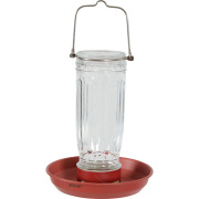 Mangeoire en verre à suspendre rouge