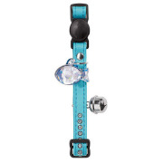 Collier personnalisé strass luxe pour chat similicuir turquoise Hunter