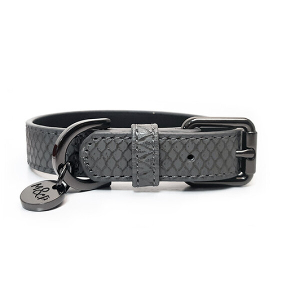 Milk & Pepper pour chien imitation cuir lézard gris Safira