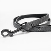 Collier chien luxe imitation cuir lézard gris Safira