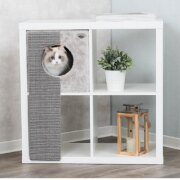 couchage chat design pour étagère IKEA avec griffoir