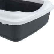 Bac de toilette pour chat Classic gris et blanc