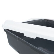 Bac de toilette pour chat Classic gris et blanc