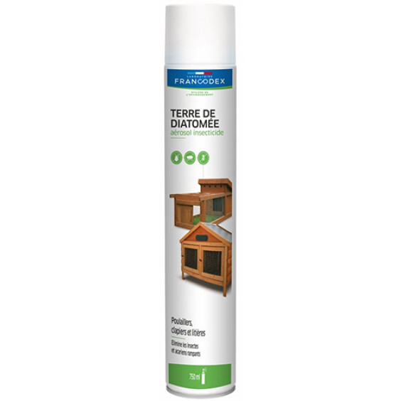 Aérosol insecticide poulailler terre de diatomée 750 ml Francodex