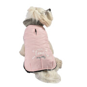 Manteau doudoune et fausse fourrure rose Forever