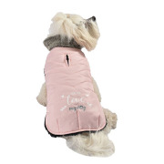 Manteau doudoune intérieur fausse fourrure rose