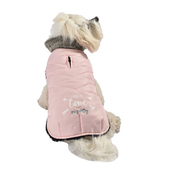 Manteau doudoune intérieur fausse fourrure rose