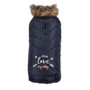 Manteau doudoune intérieur fausse fourrure marine