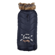 Manteau doudoune intérieur fausse fourrure marine