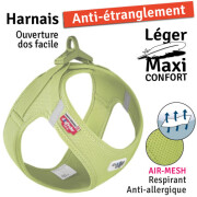 Harnais Curli Boucle Air- Mesh VERT 