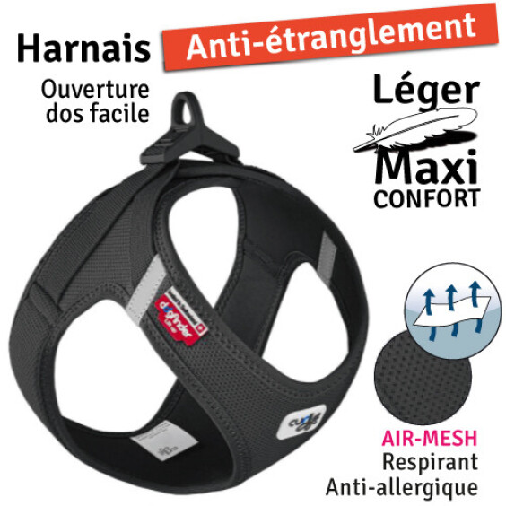 Curli Harnais Boucle Air-Mesh noir