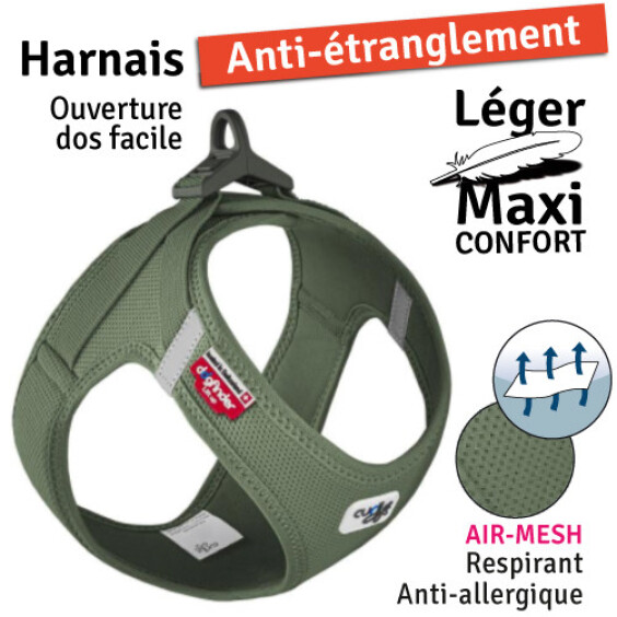 Curli harnais Air-Mesh à boucle vert foncé