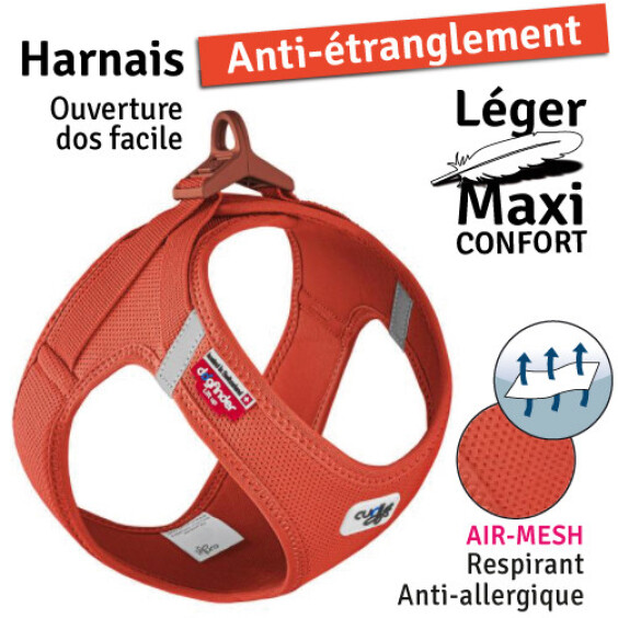 Curli harnais Boucle Air-Mesh orange