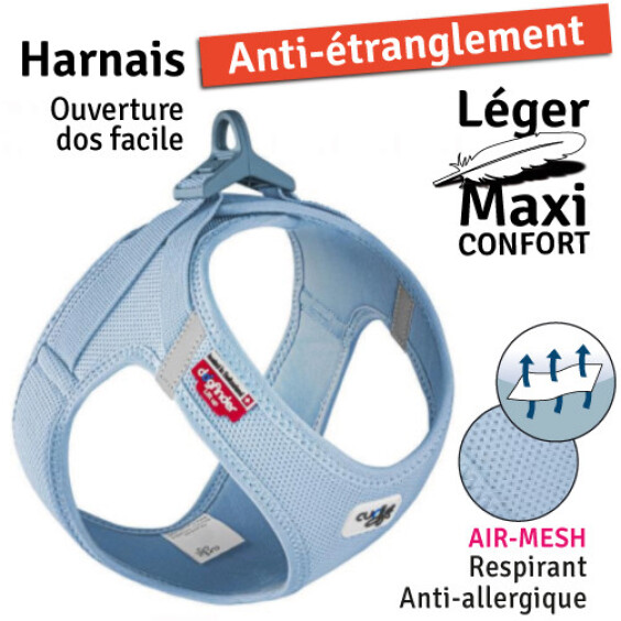 Curli Harnais Boucle Air-Mesh bleu ciel