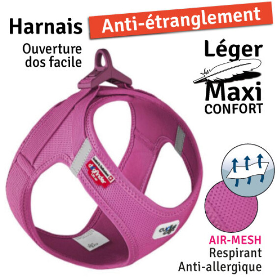 Curli harnais Boucle Air-Mesh fuchsia
