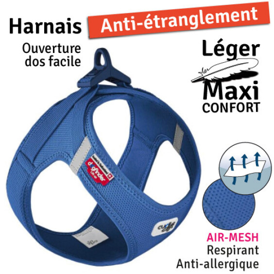 Curli harnais à boucle Air-Mesh bleu