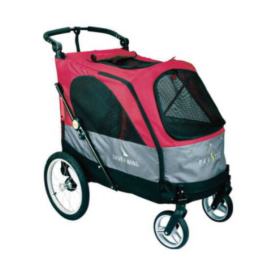 Poussette pour chien Safari rouge 112x105 cm