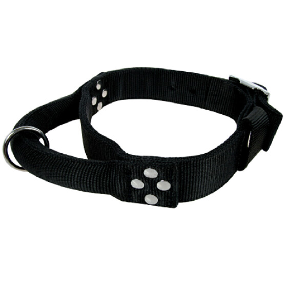 Collier avec poignée, large Gros Chien NOIR