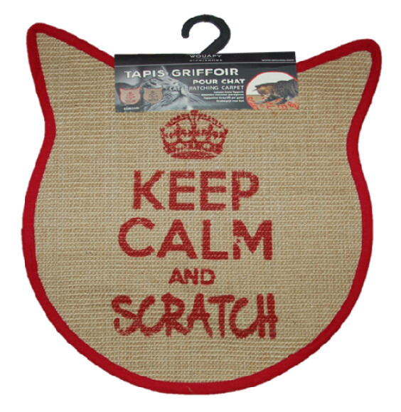 Tapis griffoir tête chat&chaton 43 x 43 cm