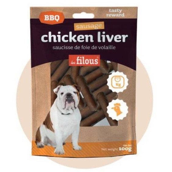Saucisse foie de volaille 95 % viande pour chien 100 g