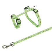 Harnais pour lapin motif carottes avec laisse