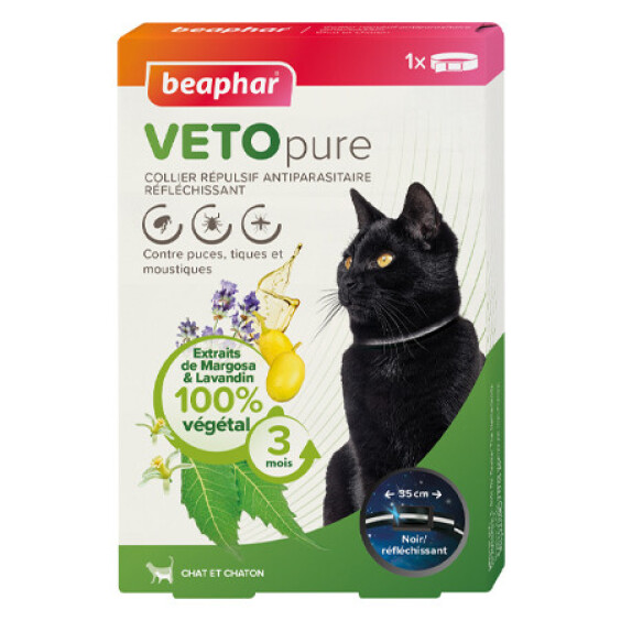 Collier Vetopure insectifuge réfléchissant chat et chaton Beaphar