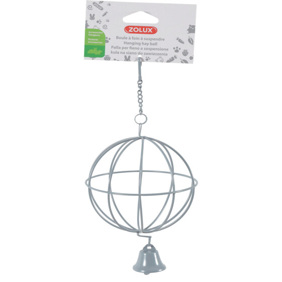 Boule à foin en métal à suspendre pour rongeur 