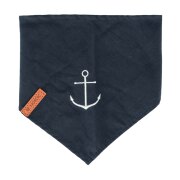 Bandana pour chien bleu marine motif ancre 