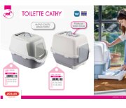 Maison de toilette pour chat, tiroir Clever Gris 
