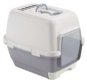 Maison de toilette pour chat, tiroir Clever Gris 