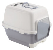 Maison de toilette pour chat, tiroir Clever Gris 