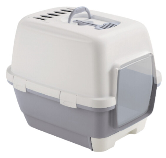 Maison de toilette pour chat à tiroir gris 48 x 58,5 cm