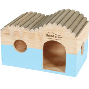 Maison en Bois à Toit Arrondi pour Rongeurs 30 x 20 cm