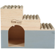 Maison en bois en forme d’escalier pour rongeurs 30 x 24 cm