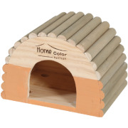 Maison en bois forme ronde pour rongeurs 29 x 17 cm
