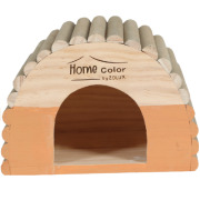 Maison en bois forme ronde pour rongeurs 29 x 17 cm