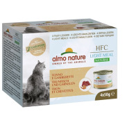 4 pâtées pour chat HFC stérilisé Light Meal Natural thon et crevettes 50 g