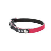 Collier personnalisé porte-adresse réfléchissant pour chat rose foncé 30 cm