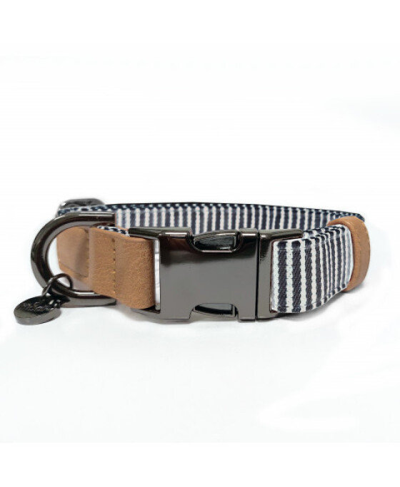 Collier original rayé Bleu Marine Neptune