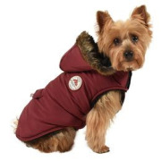 Manteau parka en fausse fourrure bordeaux 32S