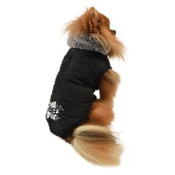 Doudoune chien bouquet noir